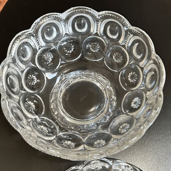 Vintage L.E. Smith Mould Weishar Glass Crystal Moon and Star Ex-Large Short Cand - Picture 5 of 10